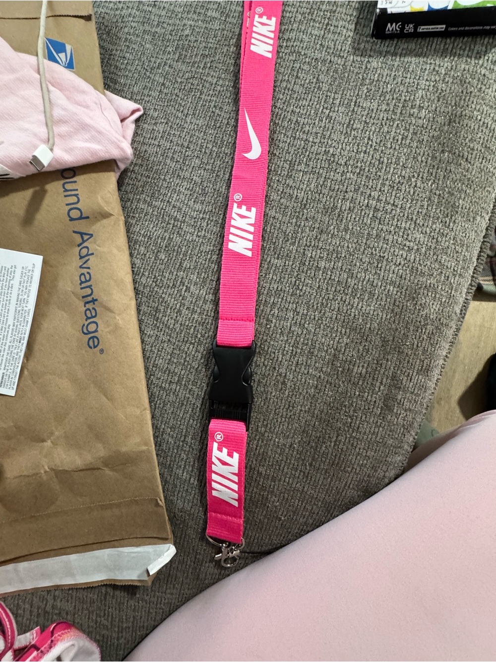 Nike Hot Pink Lanyard with White Logo